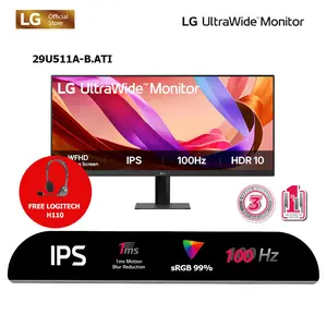 (Free Headset) LG 29U511A-B 29" UltraWide WFHD IPS Monitor 100Hz with 3-Side Virtually Borderless
