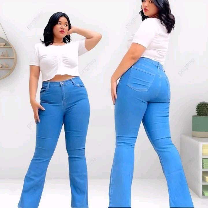 Celana Panjang Wanita HW Cutbray Super Jumbo BB 100 - Kekinian Flared Stretch Premium - High Wrap Gray Jeans Hitam Loose Jeans Hitam jeans  biru retro 5