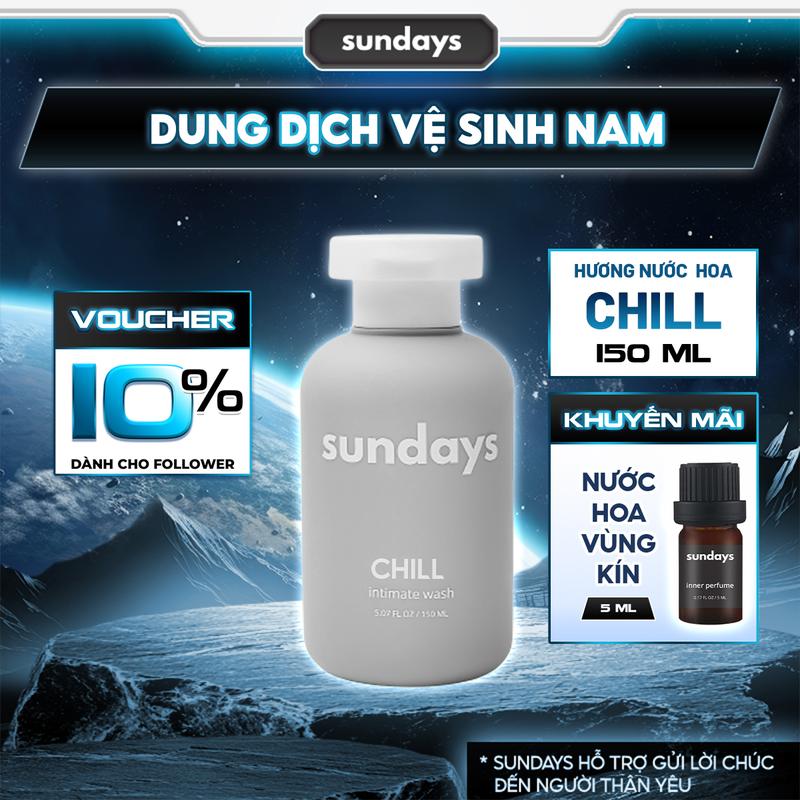   TẶNG NƯỚC HOA VÙNG KÍN  Combo 2 Chai  Dung Dịch Vệ Sinh Nam Sundays 150ml làm sạch hương nước hoa loại mùi Hỗ Trợ Giữ Ẩm Vùng Kín An Toàn Không Paraben 