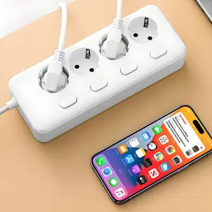 Mikotek Stop Kontak Kabel Switch On Off Colokan Listrik 3 Lubang 3 Meter MT-8346 Abu Putih Plastik SNI Hotplain