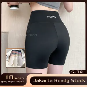 【Amanoheart】Celana Pendek Olahraga Nilon leggings wanita yoga shorts sport gym Running hotpants Berpinggang Tinggi Melangsingkan Tubuh Comfortable Jakarta Ready Stock