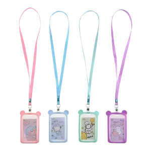 Name Tag ID CARD Holder Nilon Tali Lanyard Motif Lucu Kartu Office Plastic ATK001