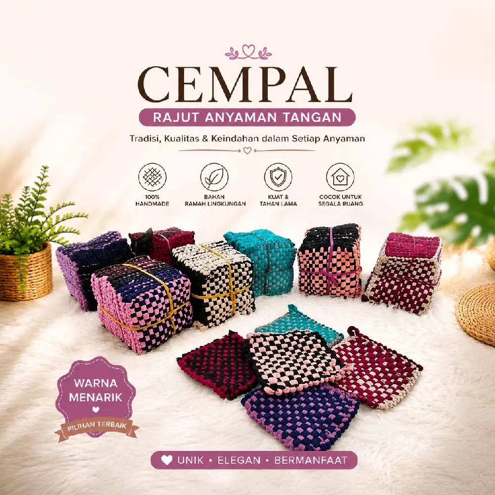 Cempal anti panas 4-10pcs ,bahan tebal rajutan