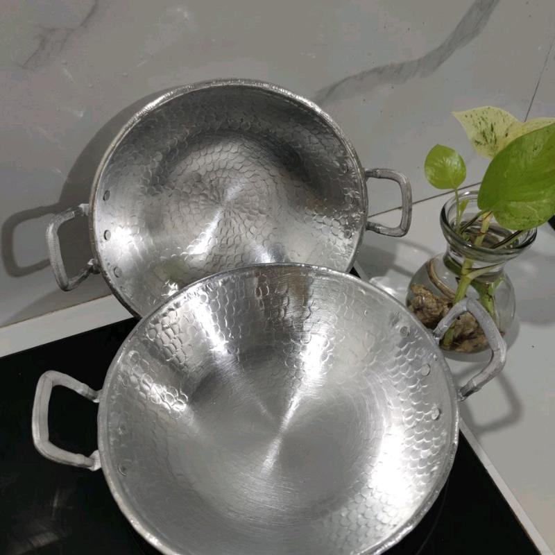 paket wajan 20 cm dan 24 cm alumunium tempa penggorengan tebal anti lengket Alat Dapur Kitchenware 4