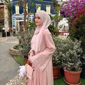 ZNBGALLERY PRILLY ABAYA LINEN BULU KUDA FREE BELT