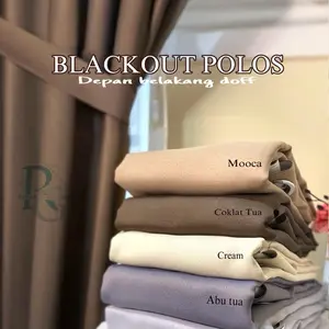 Gorden Jendela dan Pintu Kamar Aesthetic Bahan Blackout Tebal Premium Polos Doff Depan Belakang Untuk Ruang Tamu Termasuk Tali