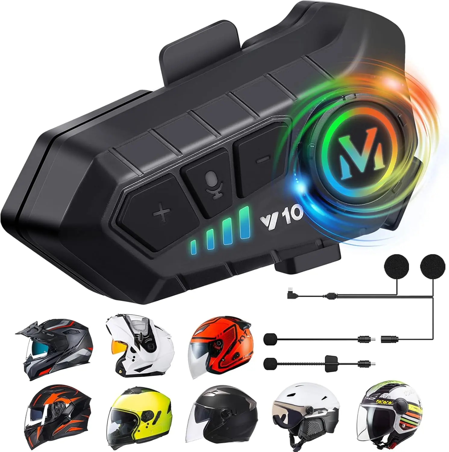 Y10 Helmet Bluetooth Earphones Waterproof Noise Reduction Motorcycle Earphones Soft Mac Helmet Earphones