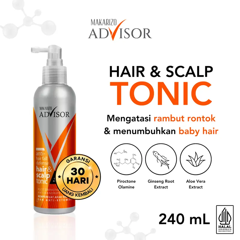 Makarizo Advisor Hair & Scalp Tonic 240mL - 2 in 1 Untuk Rambut Rontok dan Ketombe / Memperkuat Akar Rambut / Haircare / Perawatan / Menebalkan / Extract / Pemanjang 0