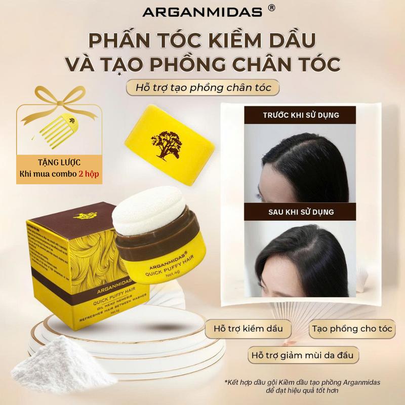 [ARGANMIDAS OFFICIAL] Phấn Tóc Kiềm Dầu Và Tạo Phồng Chân Tóc Arganmidas, hỗ trợ Kiểm Soát Dầu Thừa, giúp Tóc Bồng Bềnh Lâu Bết, phù hợp cho cả nam và nữ  P1