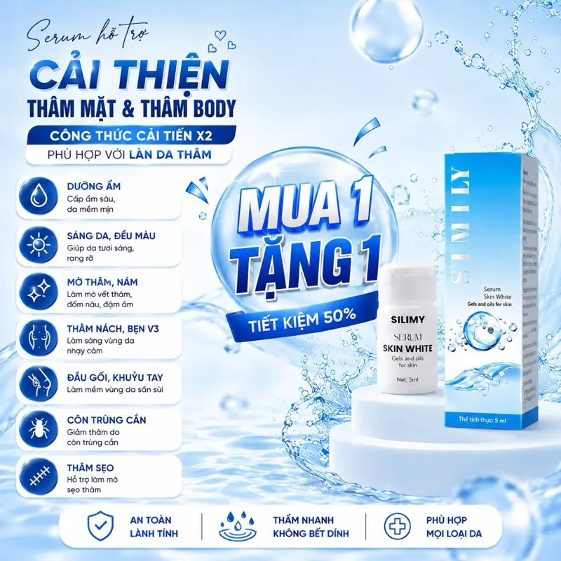 Serum Hỗ Trợ Giảm Thâm (MUA 1 TẶNG 1) SERUM  Mặt và Thâm Body Silimy , hỗ trợ cải thiện Thâm . Dung tích 5ml