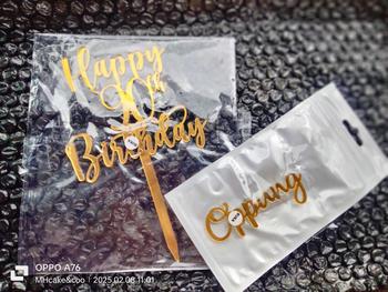 Product Review of Topper Cake Acrylic Custom Nama Tusuk Depan Gold from M**a H**8 1