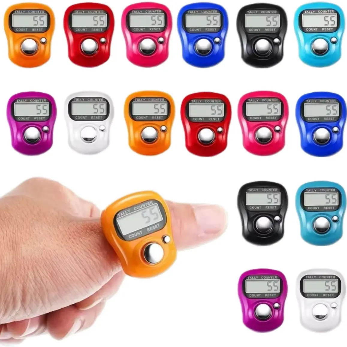 Tasbih Digital Mini Finger Tasbih Digital Mini Tally Counter - Motif Warna Warni Bisa Untuk Souvenir Haji Umroh hajatan