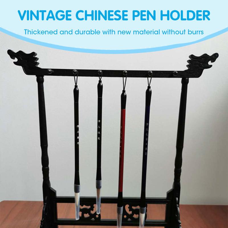 Product Introduction of Imitation solid wood high-grade pen barrel imitation chicken fin wood pen hanging simple modern calligraphy landscape pen barrel plastic brush holder 22