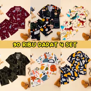 PAKET 4 SET RAYON ANAK/ PIYAMA ANAK RAYON USIA 1-6 TAHUN