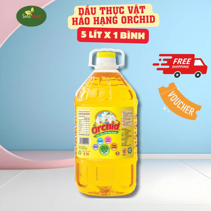   ƯU ĐÃI GIÁ - KHÔNG QUÀ  Orchid - 1 Can Dầu Ăn Orchid 5 Lít - Dầu Thực Vật Hảo Hạng - Chất Lượng - Tiện Dụng & Tiết Kiệm - Deal Hot TikTokShop 
