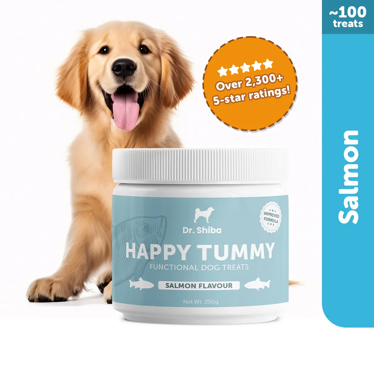 Dr Shiba Happy Tummy - Dog Probiotic-Infused Dog Treats | Delicious Beef Flavor | Promotes Digestive Health |  Appetite Booster For Dog | Enriched with Essential Vitamins | Nourish Your Pet's Gut for Overall Well-being | Appetite Booster For Dog