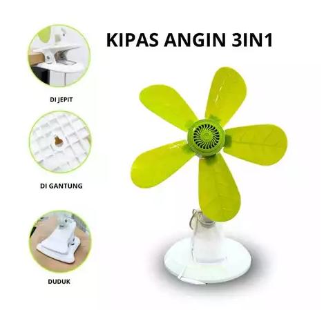 Kipas Angin jepit 3-in-1 24Wdinding,duduk,jepit, 5 bilah, kipas kecil hemat energi, kipas rumah tangga senyap