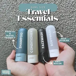 Botol Travel Shampoo 60 ml - Onyx Matte Series (Lentur bisa di squeeze)