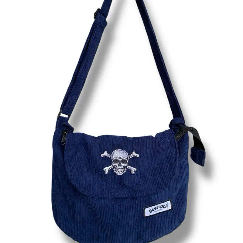 DSRVD-SLINGRAY CODUROY SKULL / TAS SLEMPANG TENGKORAK PREMIUM  Selempang Pria Slingbag Corduroy