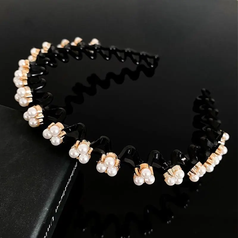 Bando Fashion Bando Rambut Cantik Elastis Aksesoris BND13 Hiasan Manik 2