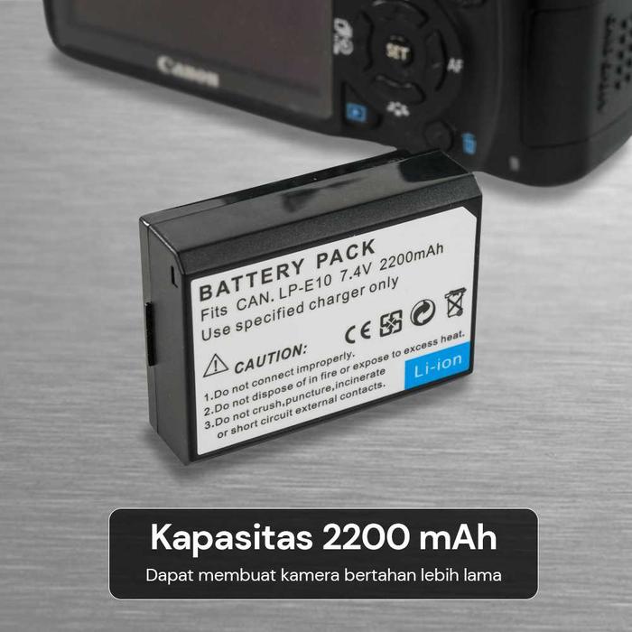 Gambar Baterai LP-E10 + Charger LC-E10 for Canon 1100D 1200D 1300D 2000d 3000d 4000d dari lapaKamera Kota Administrasi Jakarta Selatan 2 Tokopedia