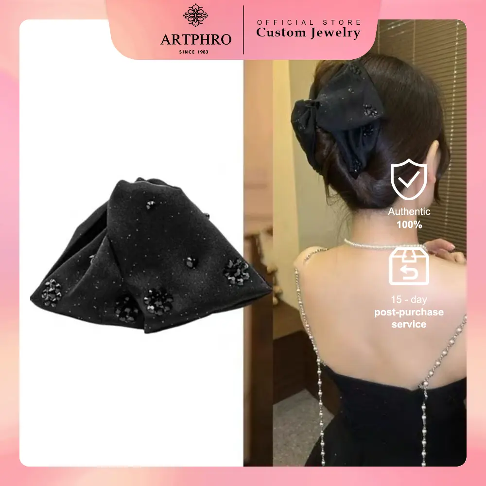 ARTPHRO Black Triangle gripper hair clip ponytail flower clip sweet temperament  for girls for woman clamp for hair