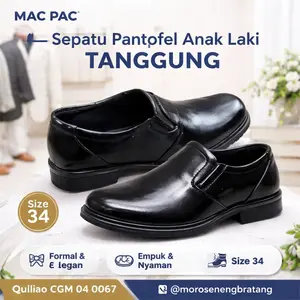 Sepatu Pantofel anak laki TG hitam MAC PAC Quliao TGM 04 0067 34 37