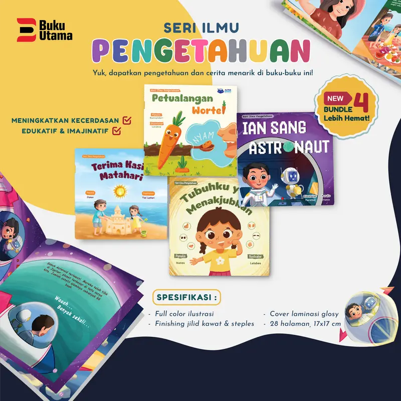 (ISI 4 BUKU) PAKET SERI ILMU PENGETAHUAN (Matahari, Tata Surya, Organ tubuh dan Pencernaan) Soft Cover 0