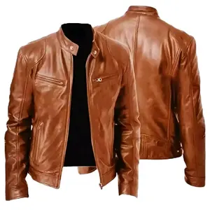 Jaket Kulit Pria Terbaru 2026 Motor Trend Tebal Casual Distro Hitam - Nyaman Keren Cowok Coklat Simple Formal jaket kulit garut