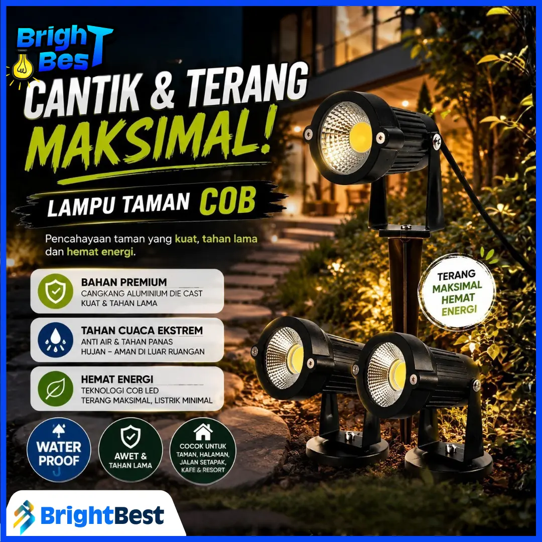 Lampu Taman LED COB 6W Tancap Spot Spotlight Garden Park Light Cahaya Putih Kuning Waterproof IP65 untuk Taman Rumah & Landscape Lighting - Merah