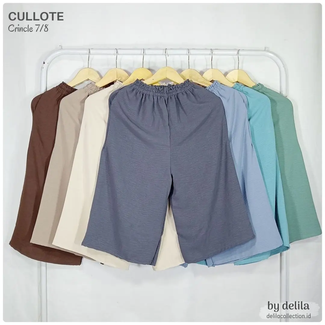Celana Wanita Model Kulot Crinkle Airflow Panjang 7/8 Highwaist Size Extra Jumbo - DelilaCollection