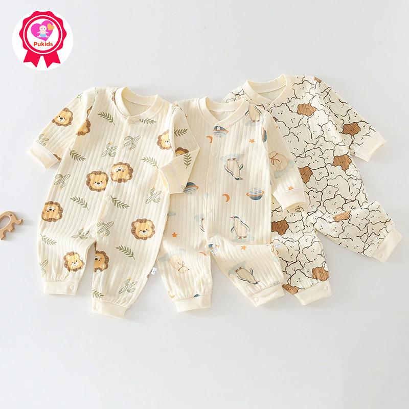 Bộ đồ liền thân bodysuit dài tay cho bé vải cotton cao cấp, áo liền quần dài thu đông hàng QCCC _ BD143