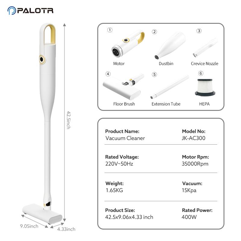 Product Introduction of handheld vacuum cleaner JK-AC300 14000pa Suction Power smart Home appliance 5.2m low noise Removable Dust Cup Washable Hepa  Filter hand held car Vacuum Cleaner mesin basuh coway 8