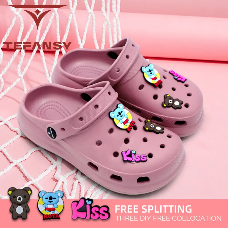 TEFANSY Kodok Sandal Wanita Lentur Wedges Baim Import Anti Slip Bahan Sepatu Sol Tebal Platform Sandal Baim 0