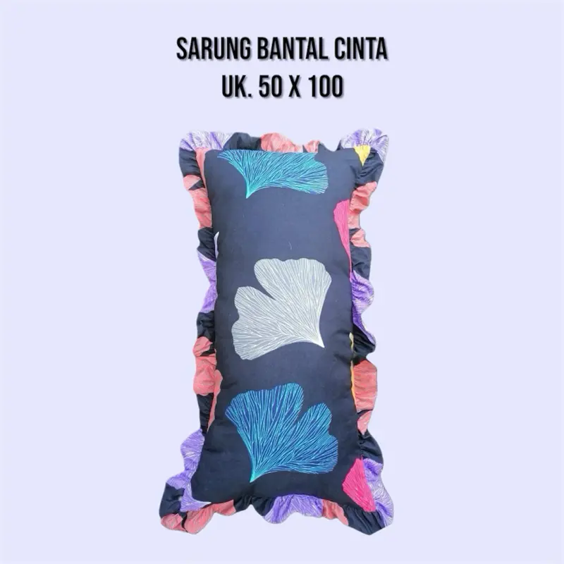 JUAL SARUNG BANTAL CINTA RUMBAI, UKURAN 100 X 50 CM, KAIN KATUN POLYMICRO, PAKAI RESLETING, ANTI LUNTUR, BISA DICUCI, BERAT 150 GRAM 1
