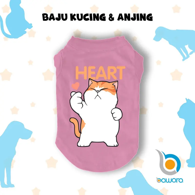 Baju Kucing Anjing Kelinci Monyet Lucu Murah Aksesoris Hewan Kecil Motif Gambar Kucing Saranghae - Wawoye Store 5