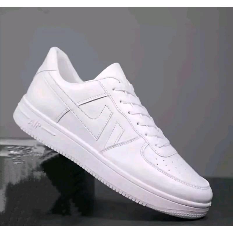 (SOL JAHITAN!!) SEPATU PUTIH FORCE 01 ONE PRODUK LOKAL KASUAL ELEGAN 0