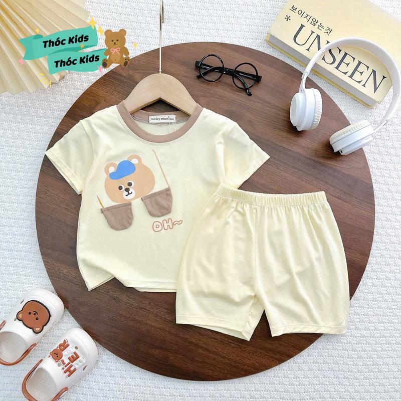 Bộ Cộc Thun Lạnh Tai Thật Chất Vải Xịn In Hình Dễ Thương cho bé trai,bé gái từ 6-16kg