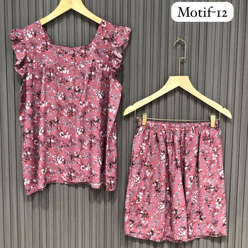 [ SALLY ] LD110/120/130/140 Setelan Baju Tidur Rayon Premium Motif Yukensi Celana Pendek Standar Jumbo Bigsize Busui-Friendly 8