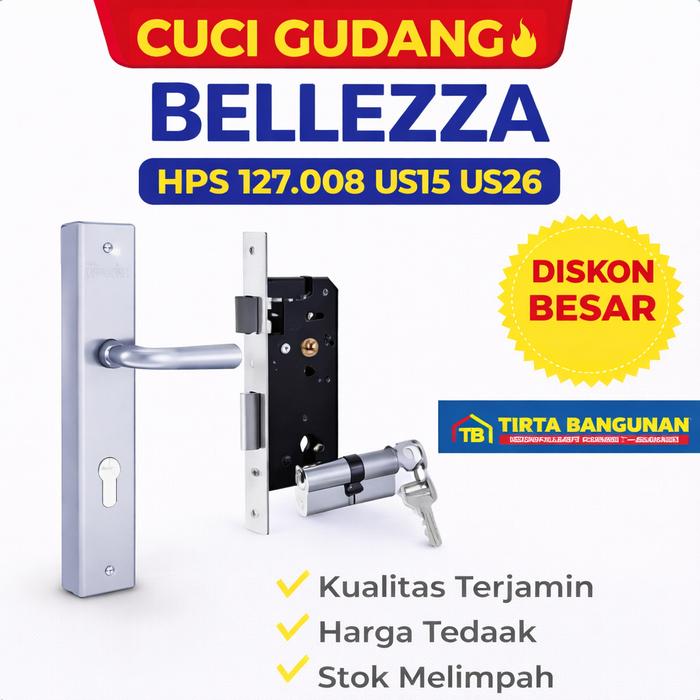 Gambar BELLEZZA Gagang Pintu Set HPS 127 008 BZ US15 US26 Satin Nickel & Polished Chrome Kualitas Terjamin Harga Terbaik dari Tirta Bangunan Kota Depok Tokopedia