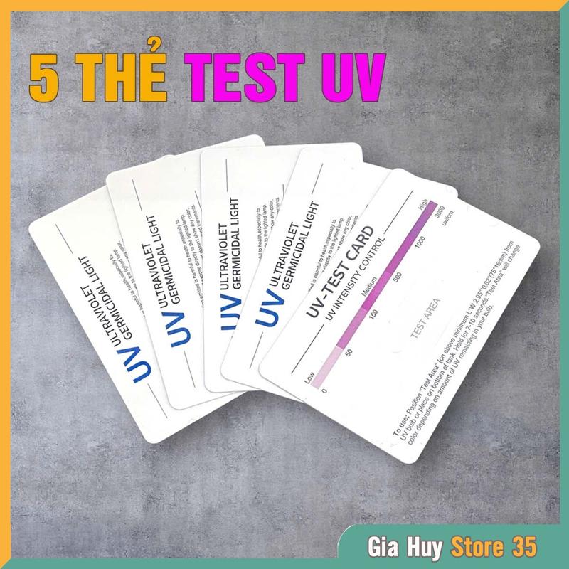 Thẻ test UV ( COMBO 5 Thẻ ) kiểm tra tia cực tím UV/UAV/UBV thẻ nhựa PVC Ultra bản tiếng anh