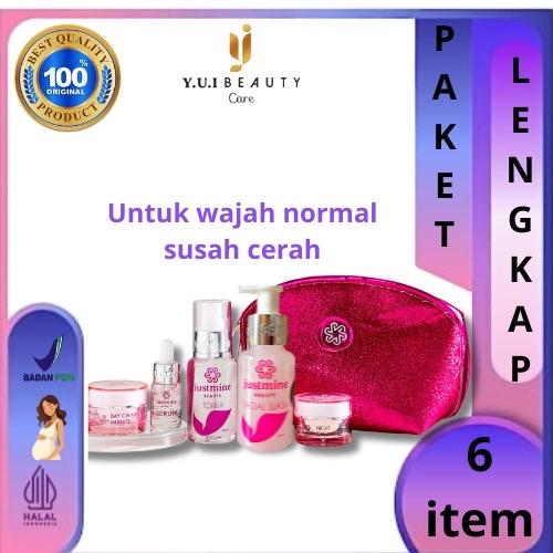 Justmine Beauty Skincare Wajah Glowing All Paket Perawatan wajah Berjerawat Mengencangkan Facial Mencerahkan Kusam Hitam Kosmetik 1