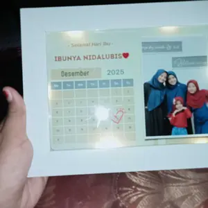 Hadiah Kado Custom Foto Frame Kalender LED Ulang Tahun Romantis Anniversarry Boyfriend Gift
