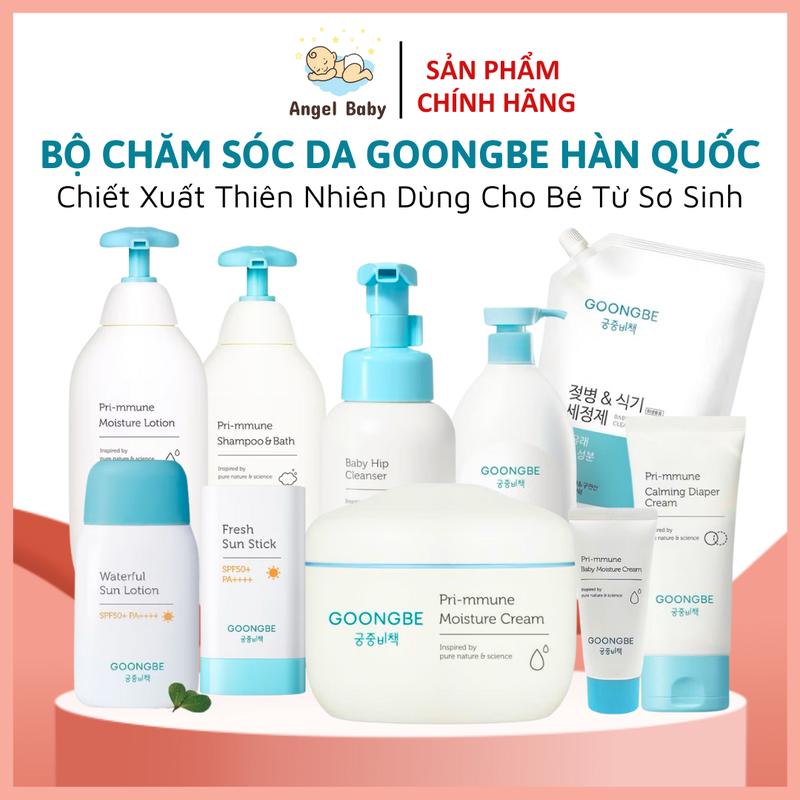 Chính Hãng Bộ sản phẩm Goongbe chăm sóc da cho bé sữa tắm gội kem dưỡng ẩm kem chống nắng