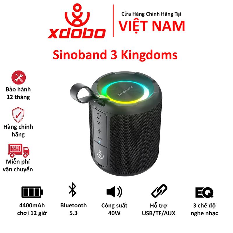 Loa Bluetooth 5.3 Mini SINOBAND 3 Kingdoms Công Suất 40W Trầm Ấm EQ 3 Chế Độ Âm Thanh Led RGB Hỗ Trợ Thẻ TF TWS USB Pin 4400mAh Nghe Nhạc 8-12h Củ Loa Củ Loa