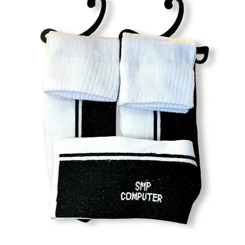 kaos kaki sekolah SD SMP SMA anak Remaja pendek Computer tebal Hitam Putih Fashion 0