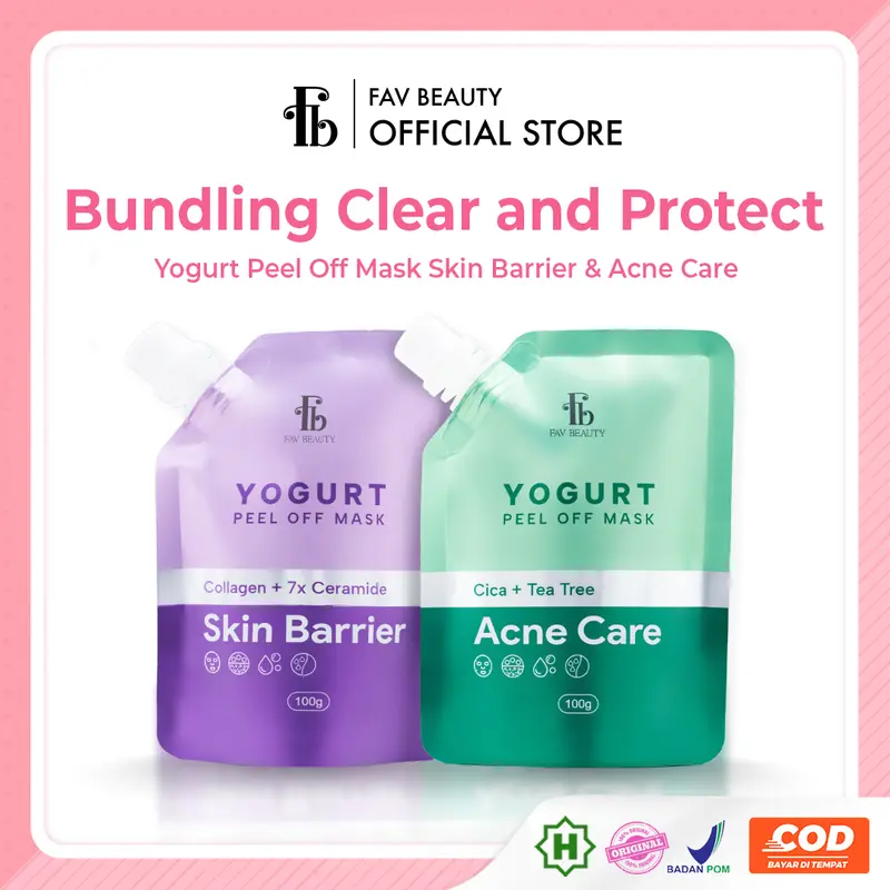 [Ready Stock] [Get Free Gift] FAV Beauty Paket 2pcs Yogurt Peel Off Mask Acne Care Brightening Skin Barrier Firming | Masker Kelupas Kulit Wajah Berjerwat Kering Penuaan Dini Perawatan Skin Barrier Melembabkan Melembutkan Mencerahkan | Halal | BPOM | COD 6