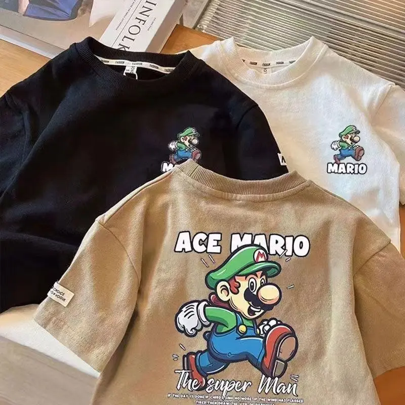 Baju Kaos Anak Gambar ACE MARIO Atasan Anak Laki laki dan Perempuan Bahan Katun Premium Kaos Uniseks Anak 0