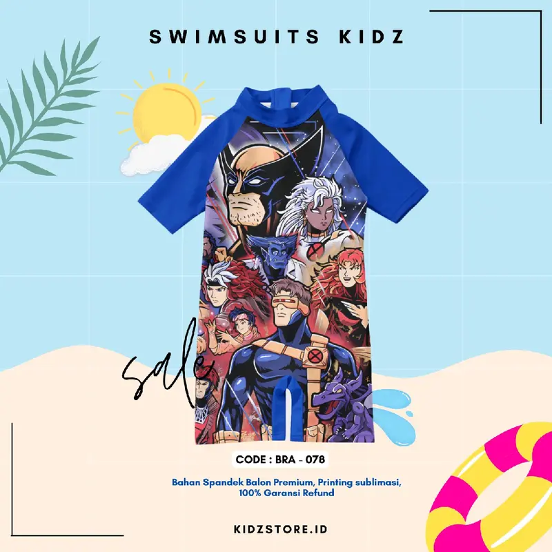 Baju Renang Anak Usia 1 - 8 Tahun Premium Motif Ultraman Terbaru 5
