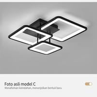 Gambar E.Home Lampu Plafon Ruang Tamu Minimalis Nordic Lampu Hias Plafon LED 3 Warna Kamar Tidur Ruang - Persegi-4, Tidak ada remote dari Elegan Home Kab. Tangerang 2 Tokopedia